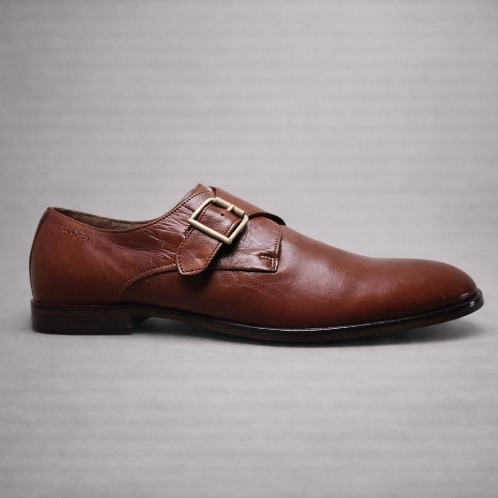 Brown Single Monk Leather shoe