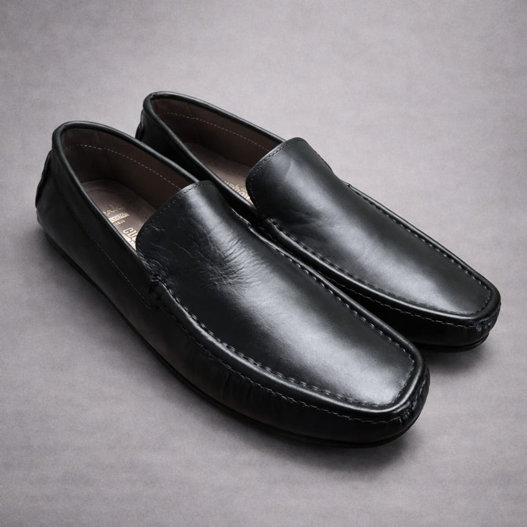 Classic Black Leather Loafers