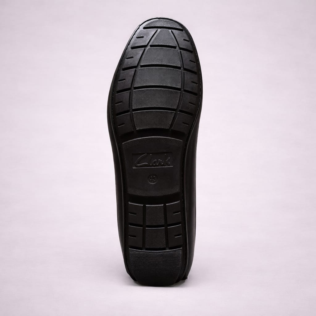 Black Textured Driving Loafers