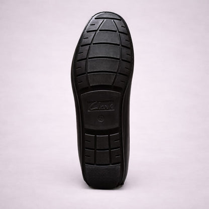 Black Textured Driving Loafers