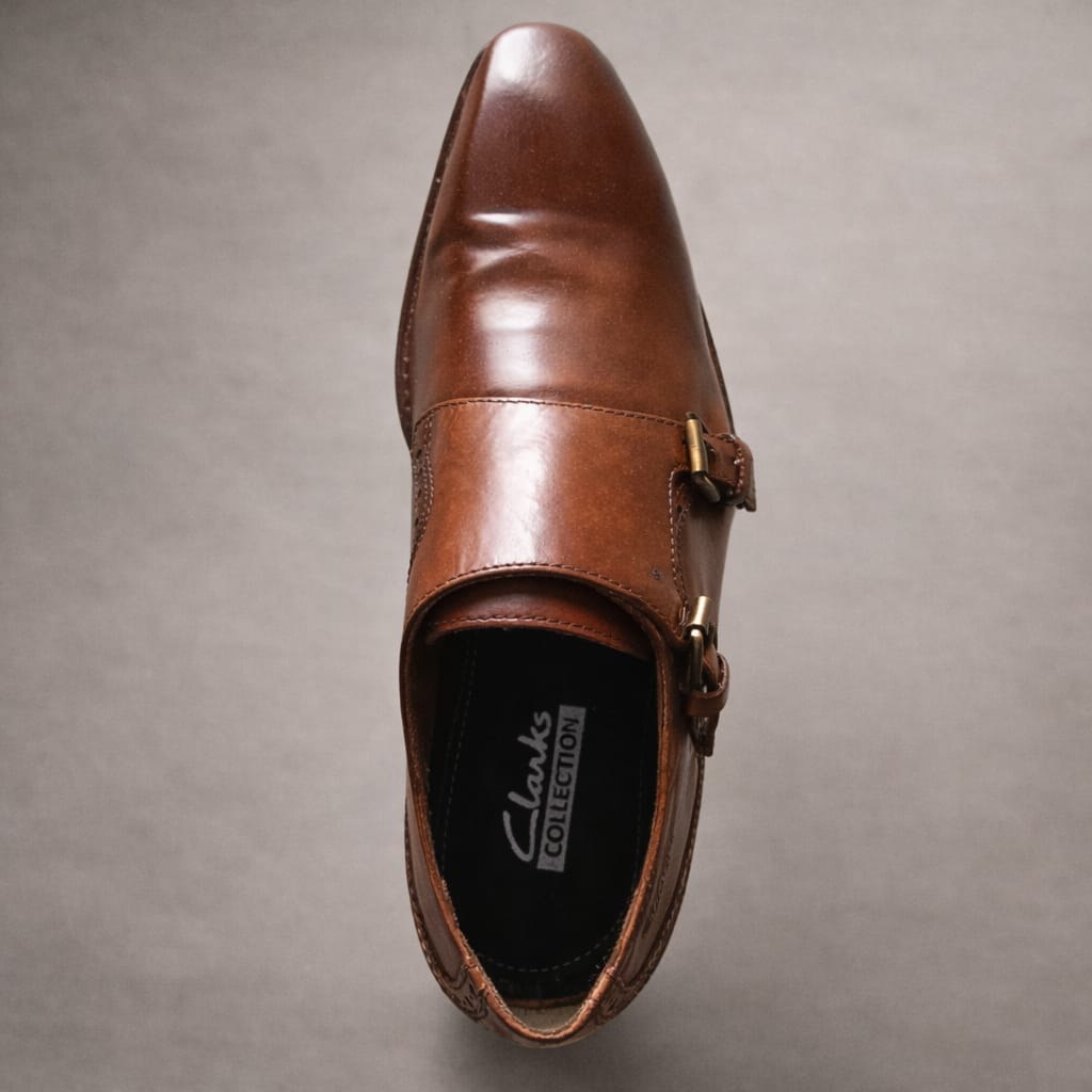 Double Monk Strap Leather Shoe