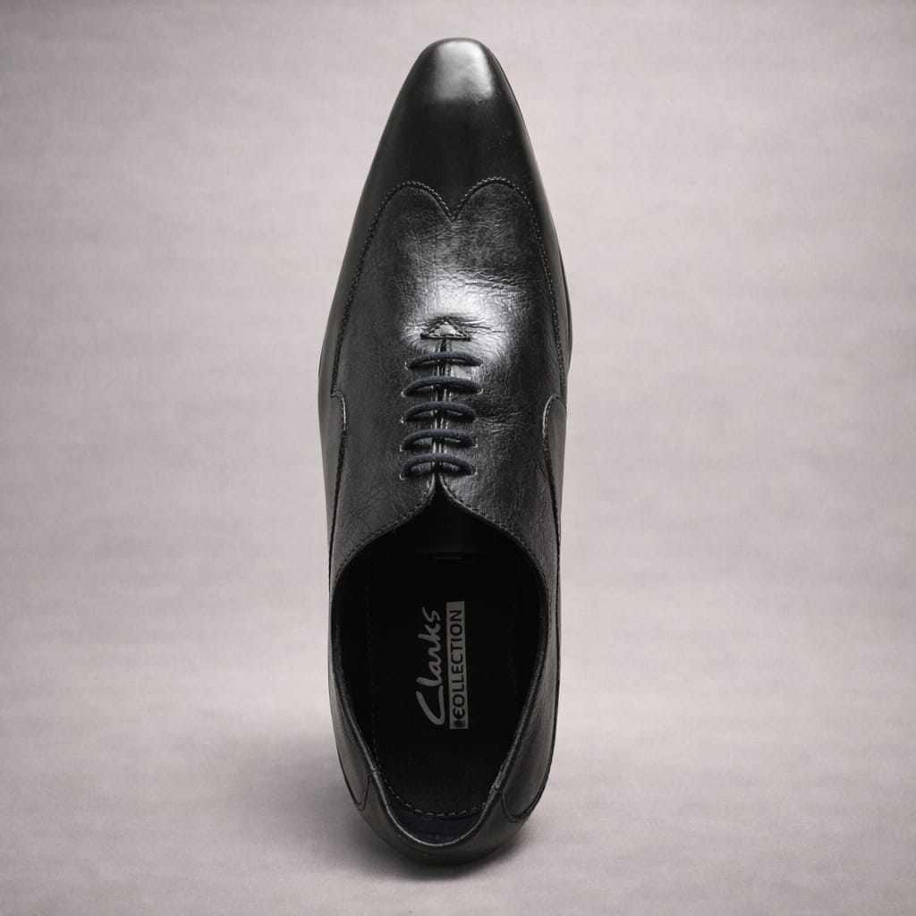 Black Patterned Leather Oxford